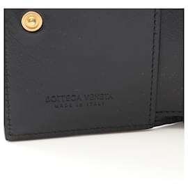 Bottega Veneta-Bottega Veneta Leather Intrecciato Wallet-Black