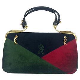 Borsa in velluto Roberta di Camerino 501399 Nero Rosso Verde