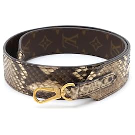 Louis Vuitton-Louis Vuitton Monogram Python Shoulder Strap J02308-Brown,Beige