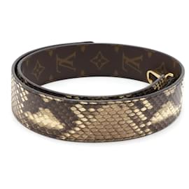 Louis Vuitton-Louis Vuitton Monogram Python Shoulder Strap J02308-Brown,Beige