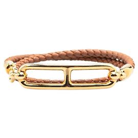 Pulseira de couro Roulis Double Tour Hermès Marrom