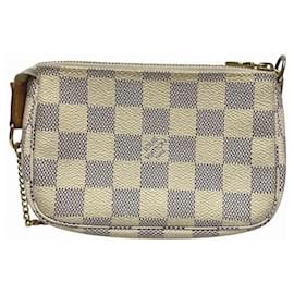 Louis Vuitton-Louis Vuitton Mini Pochette Accessoires Damier Azur Pouch-White