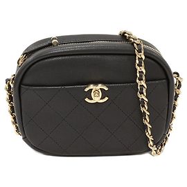 Bolsa de ombro Chanel em couro matelassé de bezerro AS0137 Preto