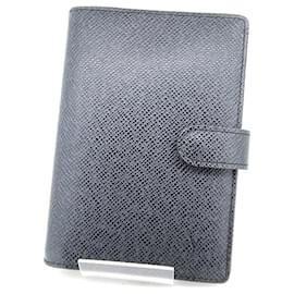 Louis Vuitton-Louis Vuitton Agenda PM Leather Notebook Cover-Black