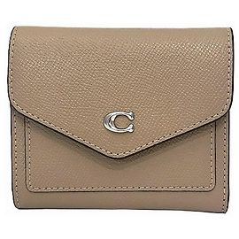 Coach Wyn Small Wallet Leather Wallet Beige