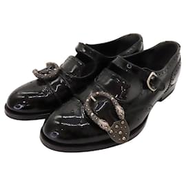 Gucci-Gucci Patent Leather Dionysus Shoes 449946-Black