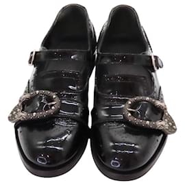 Gucci-Gucci Patent Leather Dionysus Shoes 449946-Black