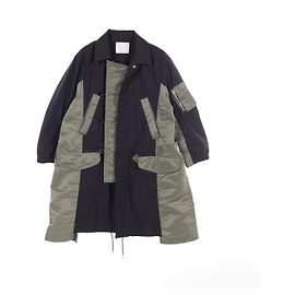 Casaco de nylon e algodão Sacai SCM-035 Verde Caqui Azul marinho