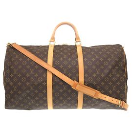 Sac Boston Louis Vuitton Monogram Keepall Bandoulière 60 Marron