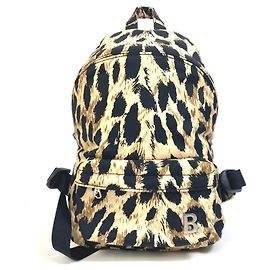 Balenciaga Leopard Print Mini Backpack Black Beige