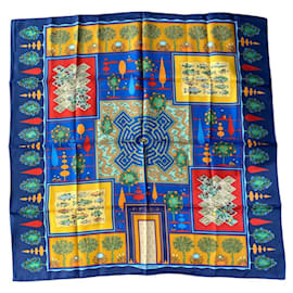 Hermès-Hermès Silk Scarf – Paridaiza – Royal Blue – 90 cm Square-Blue