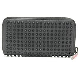 Christian Louboutin-Christian Louboutin Panettone Spiked Studs Long Wallet-Black