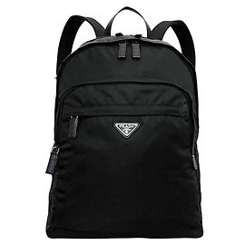 Schwarzer Nylon-Rucksack von Prada Schwarz