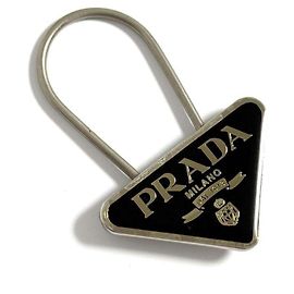 Prada Men's Triangle Logo Keychain Other