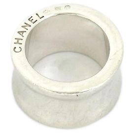 Chanel Vintage Silver Wide Ring Silvery