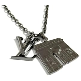 Louis Vuitton-Louis Vuitton Men's Arc de Triomphe Pendant Necklace-Metallic