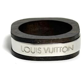 Louis Vuitton-Louis Vuitton Men's Wood and Metal Square Ring-Other