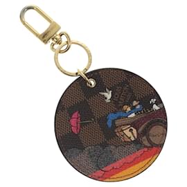 Louis Vuitton-LOUIS VUITTON Damier Ebene Key Holder Illustre Charm M65138 LV Auth 137392-Other