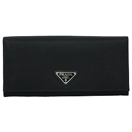 Prada Continental Wallet Tessuto Long Black