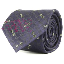 Gucci-Coleção Primavera/Verão 2025 da Gucci Gravata de Seda Jacquard GG-Vermelho,Azul