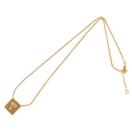 Céline-Celine 20SS Alphabet T Necklace in Gold-Golden