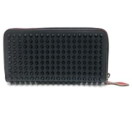 Christian Louboutin-Christian Louboutin Panettone Spiked Studs Long Wallet-Black