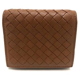 Bottega Veneta Intrecciato Compact Wallet Brown