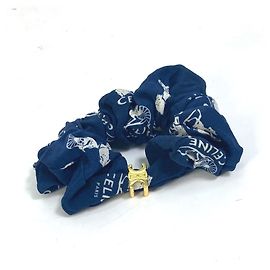 Céline Scrunchie de seda com logo Celine Sulky Branco Azul