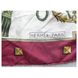 Hermès-Hermès square 'Les Clefs' vintage 90X90-Dark red