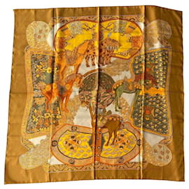 Hermès-Hermès Carré 90 – Art of the Steppes-Dark brown