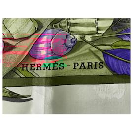 Hermès-Hermès Carré 90 in Silk – “Christopher Columbus Discovers America” (1992)-Beige
