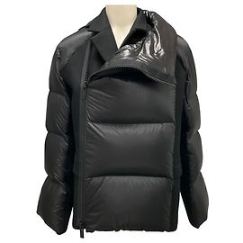 Jaqueta acolchoada de lã Melton e ripstop preta Sacai Preto
