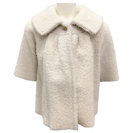Marc by Marc Jacobs Co Ivory Cropped Lammfelljacke Roh