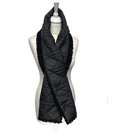 Dior Schal Reversibel Schwarz Makrocannage Polyester Schwarz