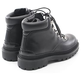 Dior-Dior Lace Up Leather Canvas Boots-Black