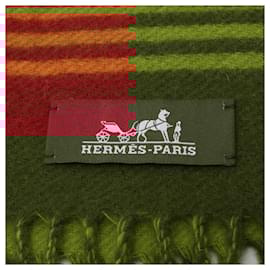 Hermès-Hermes Cashmere Sangle à Boucle Scarf 2120700230311-Orange,Dark red