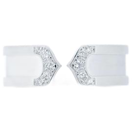 Cartier-Cartier C2 Au750 Diamond Ring Size 11-Silvery