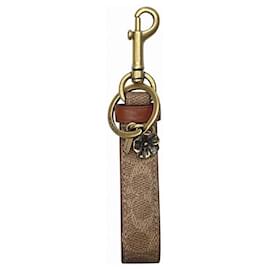 Coach-Coach Signature Key Holder-Brown