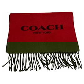 Coach-Coach F56209 Wool Cashmere Scarf-Red