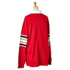 Gucci-Gucci Polo Shirt Cotton Long Sleeve Top-Red,Multiple colors