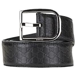 Gucci-Gucci Microguccissima Leather Belt-Black
