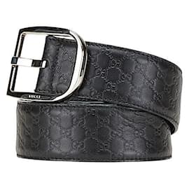 Gucci-Gucci Microguccissima Leather Belt-Black