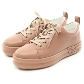 Hermès-Hermes HAPPY Leather Sneakers-Pink