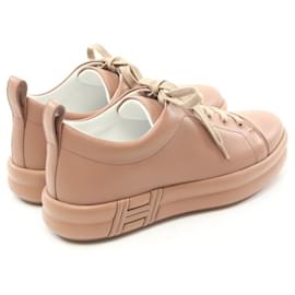 Hermès-Hermes HAPPY Leather Sneakers-Pink