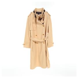 Louis Vuitton-Louis Vuitton Belt Collar LV Button Wool Viscose Coat-Beige