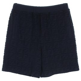 Calças de Pile com logo FF da Fendi Azul Azul marinho