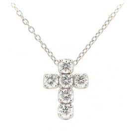 Autre Marque Collana Croce in Diamante Ponte Vecchio Au750 Argento