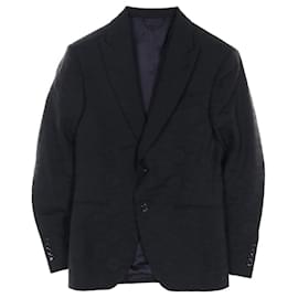 Louis Vuitton-Louis Vuitton Monogram Wave Wool Tailored Jacket-Blue,Navy blue
