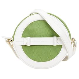 Tory Burch-Tory Burch Official Unnamed Canvas Leather Shoulder Bag-White,Green