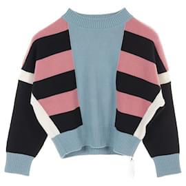 Hermès-Hermes LETTRES EQUESTRES Cashmere Knitwear-Black,Pink,Blue
